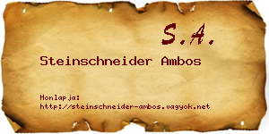 Steinschneider Ambos névjegykártya